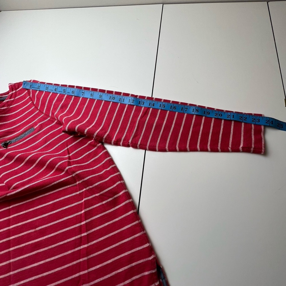 LRL Lauren Jeans Co. RALPH LAUREN Red Stripe 100% Cotton Zip Pocket Top M - Picture 10 of 15